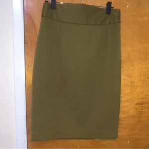 Olive green pencil skirt